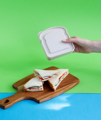 Контейнер для бутербродов пластик/растительные волокна, бежевый