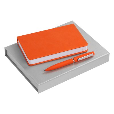 Набор  ежедневник 10х16 см. и ручка, оранжевый