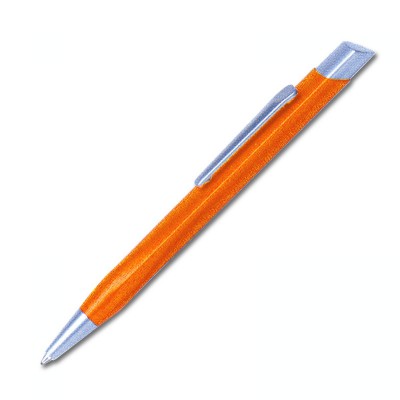 Ручка шариковая, металл, оранжевая