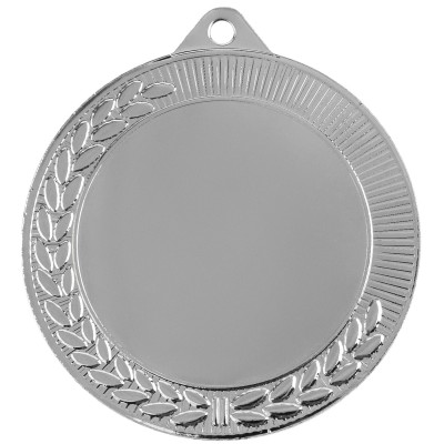Медаль 7х7,8х0,2см металл, серебристая