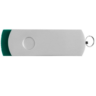 Флешка 8Гб металл/пластик с покрытием soft-touch, зеленая