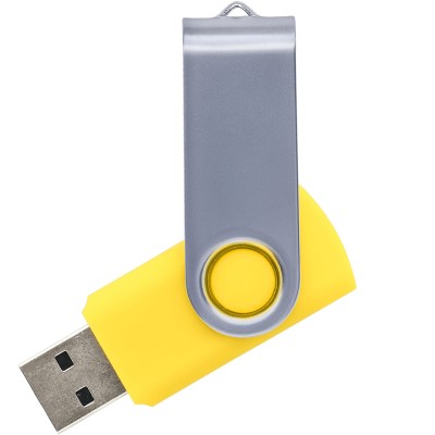 Флешка 8Гб с покрытием soft-touch, желтая