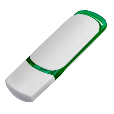 Флешка 32Гб с цветными вставками, зеленая