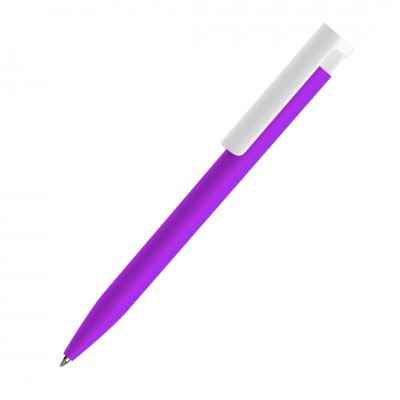 Ручка шариковая с покрытием софт-тач, сиреневая