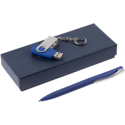 Набор: флешка 16Гб и ручка шариковая, синий
