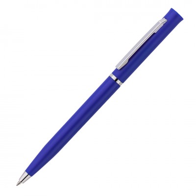 Ручка шариковая, пластик/металл, серебристый/ярко-синий