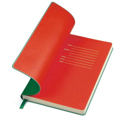 Бизнес-блокнот, формат А5, в линейку, зеленый/красный