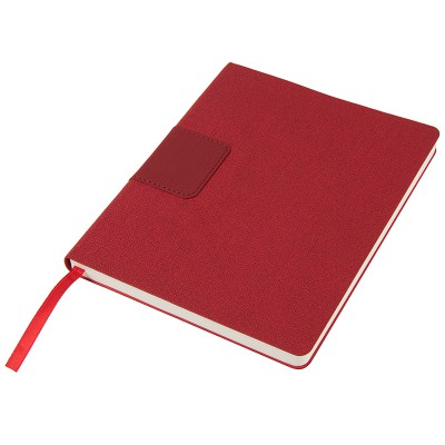 Бизнес-блокнот Твид, 150х180 мм, кремовая бумага, гибкая обложка,  красный
