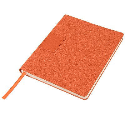Бизнес-блокнот Твид, 150х180 мм, кремовая бумага, гибкая обложка, оранжевый