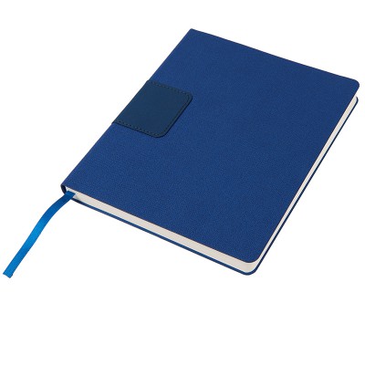 Бизнес-блокнот Твид, 150х180 мм, кремовая бумага, гибкая обложка, синий