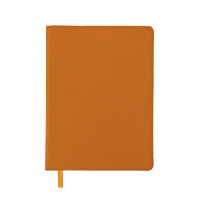 Блокнот А6 с элементами планирования, оранжевый, кремовый блок, оранжевый обрез