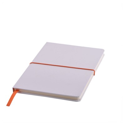 Блокнот Белто, 130*210 мм, формат А5, PVC, белый, оранжевый.
