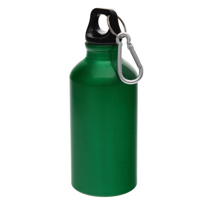 Бутылка для воды с карабином 400мл зеленая