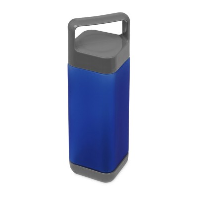 Бутылка soft-touch четырехгранная, 650мл., 6.7х6,7х23,8см, пластик, синяя