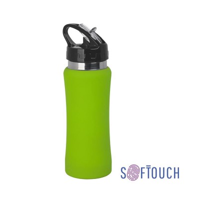 Бутылка спортивная, нержавеющая сталь/soft touch/пластик, 0,6 л., цвет зеленое яблоко