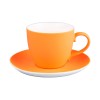 Чайная пара 250мл фарфор с покрытием софт-тач, оранжевая