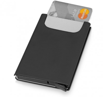 Держатель для карт c RFID защитой 6,5х9,6х1,2см черный/серебристый