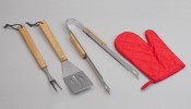 Фартук с приборами для барбекю, черный