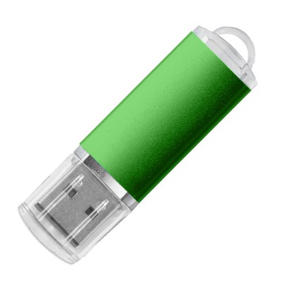 Флешка 16Гб металл/пластик, зеленая