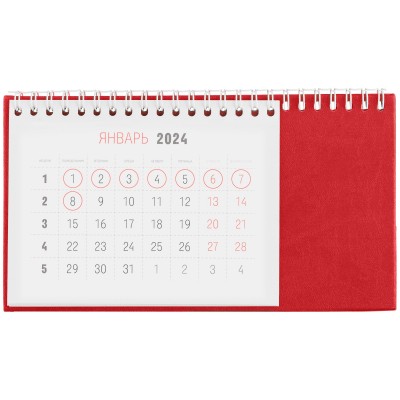 Календарь настольный 21х12х8,8см, красный
