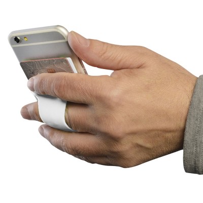 Картхолдер для телефона с отверстием для пальца, 8,6 х 5,8 см, силикон, белый