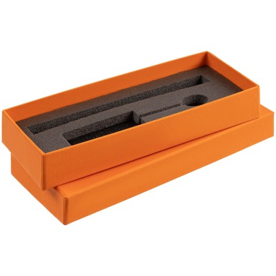 Коробка с ложементом для ручки и флешки, оранжевая