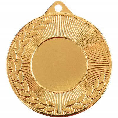 Медаль 5х5,6х0,15см металл, золотистая