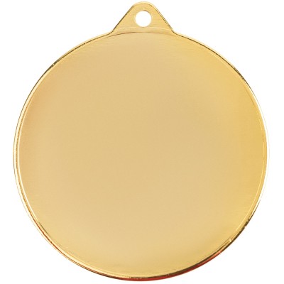 Медаль 7х7,8х0,2см металл, золотистая