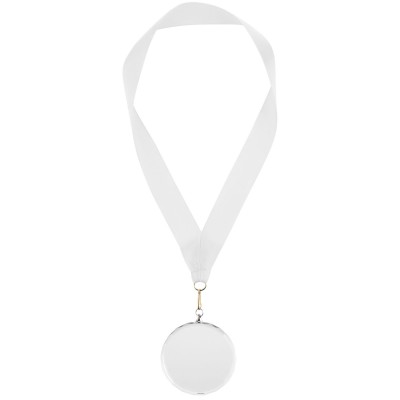 Медаль из хрусталя с белой лентой