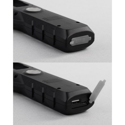 Многофункциональный фонарь с аккумулятором 1800 mAh, черный с серым