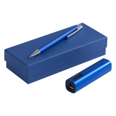 Набор: аккумулятор 2200 мАч и ручка, синий