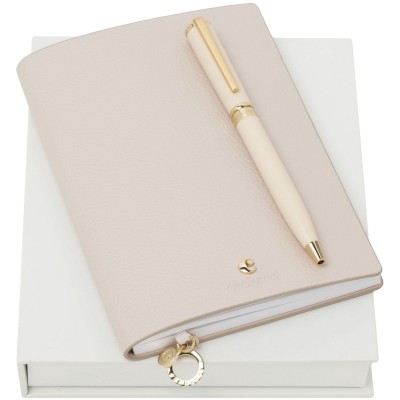 Набор Cacharel: блокнот и ручка, розовый