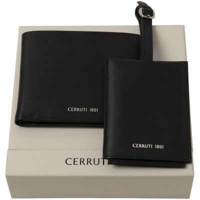 Набор CERRUTI 1881: кошелек и багажная бирка, черный