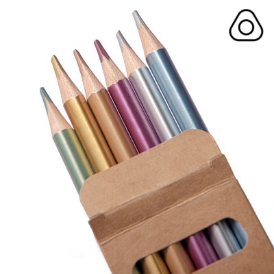 Набор цветных карандашей металлик, 6 цветов
