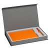 Набор  ежедневник 15х21 см.  и ручка, оранжевый, софт тач