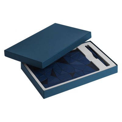 Набор: ежедневник недатированный 15х21см. и ручка, синий