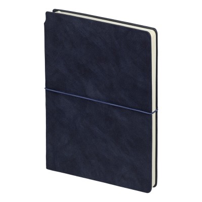Набор ежедневник, недатированный+ручка искусственная кожа; металл; картон, синий