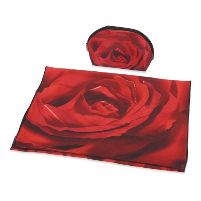 Набор: косметичка и шарф с принтом, 25,6х17х3,3 см, полиэстер, красный