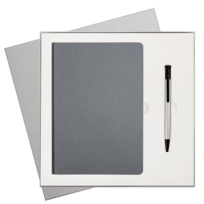 Набор Portobello/Star: Ежедневник недат А5 и ручка, серый
