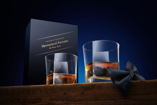 Набор: 2 стакана для виски 310мл, камни для виски, бабочка и открытка