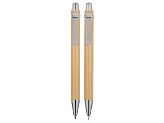 Набор: ручка и карандаш, бамбук, светлое дерево