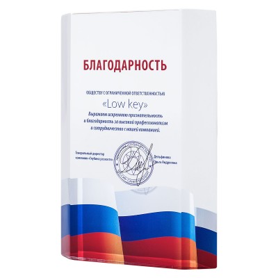 Награда 12,8х18х2см акрил