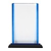 Награда прямоугольной формы, 16 х 5 х 21,5 см, стекло, прозрачный, синий