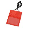 Нагрудное портмоне с отделением для ручек и прозрачный карман, полиэстер, красный