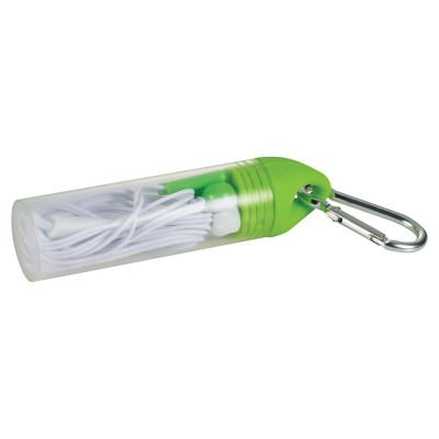 Наушники с микрофоном и регулятором громкости, пластик, белый/зеленый