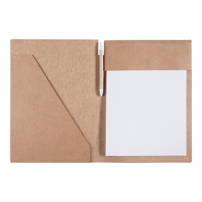 Папка формата А4 c блокнотом(20 лист) +  шариковая ручка, картон, бумага, пластик, крафт