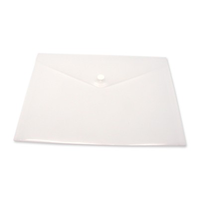 Папка-конверт на кнопке А5, белый, 180мкм