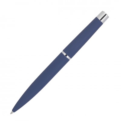 Ручка 14x1,2см, металл/soft-touch, синяя