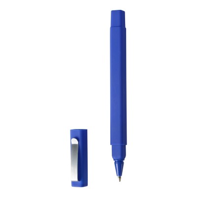 Ручка пластиковая шариковая,  квадратная, пластик/soft-touch , синий