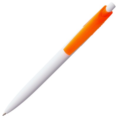Ручка шариковая 14,4х1,1см белая с оранжевым